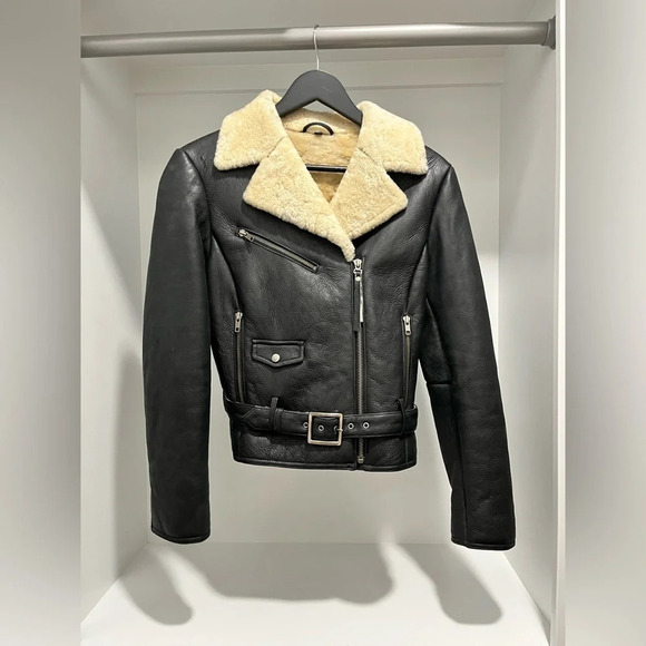 Harley-Davidson Jackets & Blazers - Vintage Harley Davidson Sherpa Lined belted Embroidered Genuine Leather Jacket S